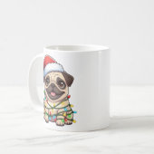 Cute Christmas Pug Mug Koffiemok (Voorkant links)