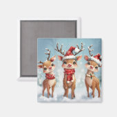 Cute Christmas Reindeer Magnet (Recto/Verso)