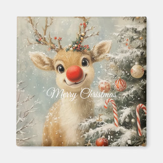 Cute Christmas Reindeer Magnet Magneet