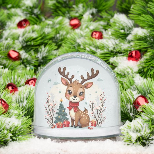 Cute Christmas Reindeer Scene Snowy Forest (Noël)
