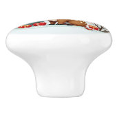 Cute Christmas Reindeer Scene Snowy Forest Keramische Knop (Zijkant)