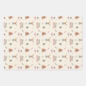 Cute Christmas Reindeer Snowman Pattern Whimsical  Inpakpapier Vel (Voorkant)