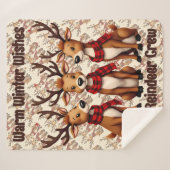 Cute Christmas Reindeer Trio with Plaid Scarves (Devant (Horizontal))