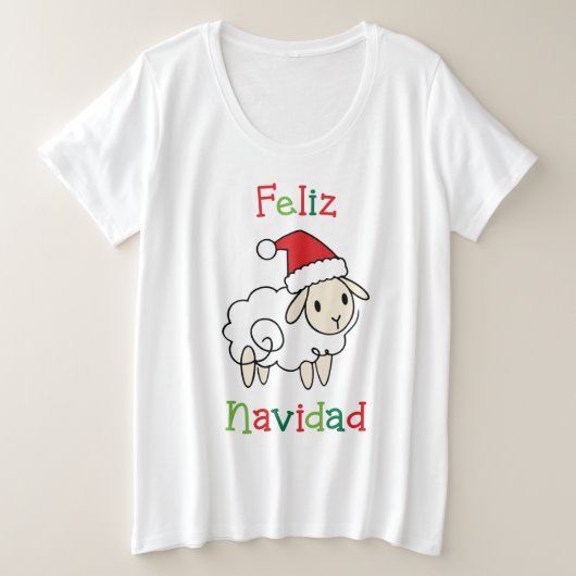 Cute Christmas Sheep – Feliz Navidad (Design devant)