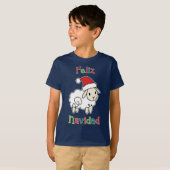 Cute Christmas Sheep – Feliz Navidad  T-shirt (Voorkant volledig)