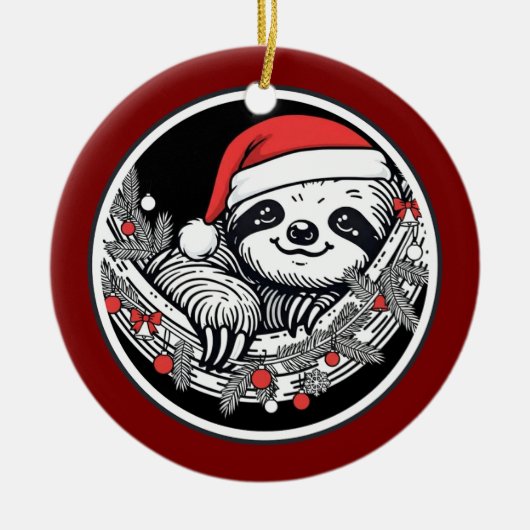 Cute Christmas Sloth Ornament (Voorkant)