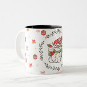 Cute Christmas Snowman Mug with Wreath (Devant gauche)