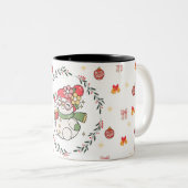 Cute Christmas Snowman Mug with Wreath (Devant droit)