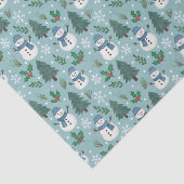 Cute Christmas Snowmen Pattern Tissue Paper Tissuepapier (Detail)