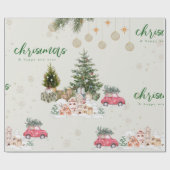 Cute Christmas Sparkle Cadeaupapier (Vlak)