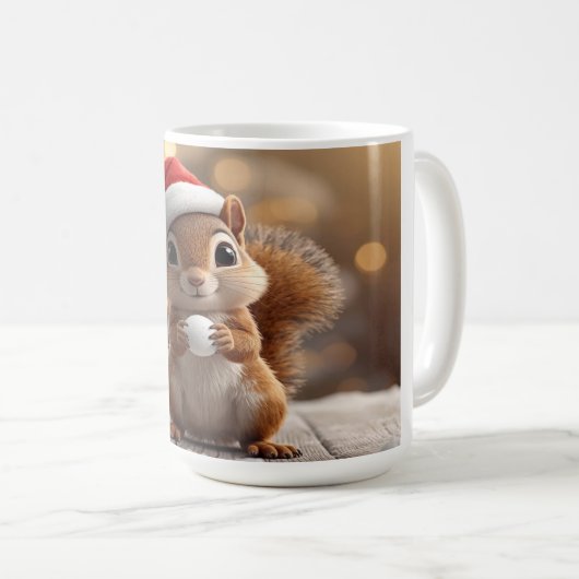 Cute Christmas Squirrel Holiday Mug (Devant droit)