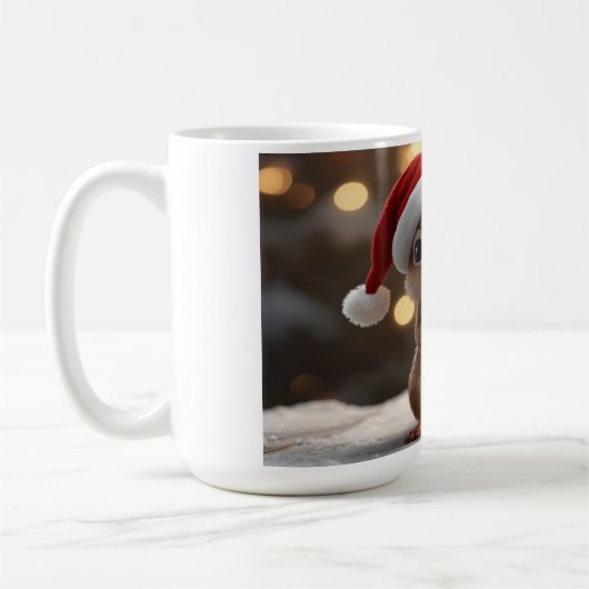 Cute Christmas Squirrel Holiday Mug (Gauche)