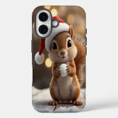 Cute Christmas Squirrel iPhone 16 Case (Achterkant)
