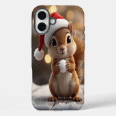Cute Christmas Squirrel iPhone 16 Plus Case (Achterkant)