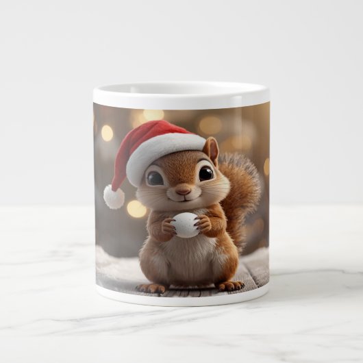 Cute Christmas Squirrel Specialty Mug Extra Grote Beker (Voorkant)