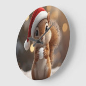 Cute Christmas Squirrel Wall Clock Grote Klok (Hoek)