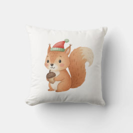 Cute Christmas Squirrel with Acorn Sticker Kussen