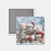 Cute Christmas Teddy Bear Magnet (Recto/Verso)