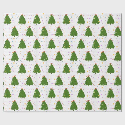 Cute Christmas Tree Pattern Cadeaupapier (Vlak)