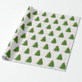 Cute Christmas Tree Pattern Cadeaupapier (Uitgerold)