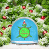 Cute Christmas Turtle with Flowery Shell Custom Sneeuwbol (Kerstmis)