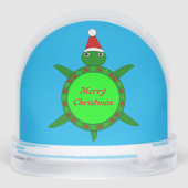 Cute Christmas Turtle with Flowery Shell Custom Sneeuwbol (Achterkant)