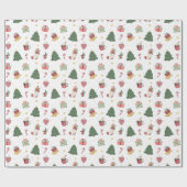 Cute Christmas Wrapping Paper Cadeaupapier (Vlak)