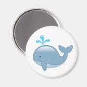 Cute Chubby Cartoon Whale Magneet (Voorkant / Achterkant)