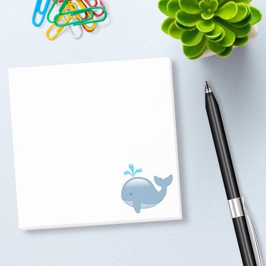 Cute Chubby Cartoon Whale Post-it® Notes