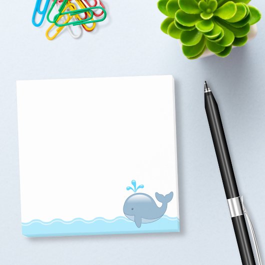 Cute Chubby Cartoon Whale Post-it® Notes