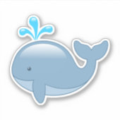 Cute Chubby Cartoon Whale Sticker (Voorkant)