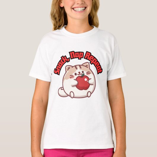 Cute Chubby Chat kawaii T-shirt Design (Devant)