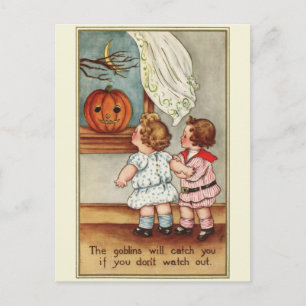 Cute Chubby Children Halloween Briefkaart 1910