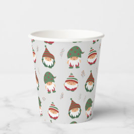 Cute Chubby Kerstmis Elves Pattern Papieren Bekers