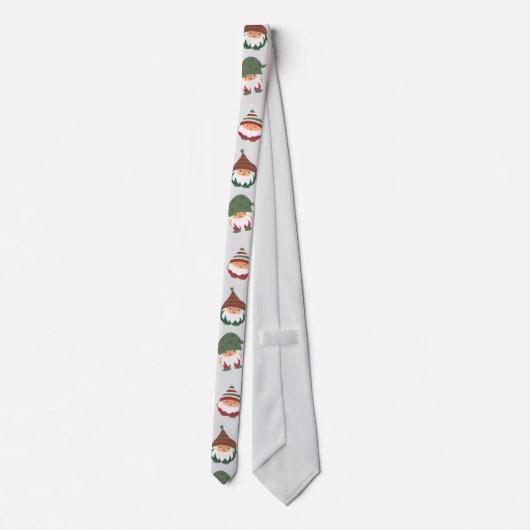 Cute Chubby Kerstmis Elves Pattern Stropdas (Achterkant)