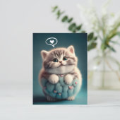 Cute Chubby Kitten houdt van je Briefkaart (Staand voorkant)