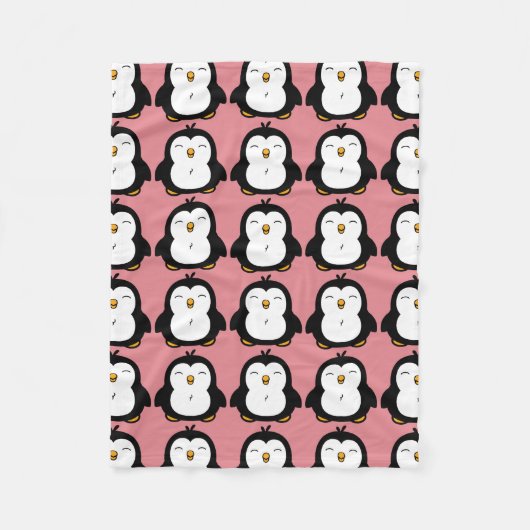 Cute Chubby Penguin Afbeelding Pattern Fleece Deken (Voorkant)