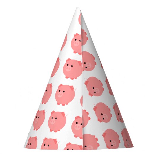 Cute Chubby Pig Party Petten Feesthoedjes (Achterkant)
