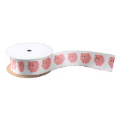 Cute Chubby Pig Satin Ribbon Lint (Spoel)