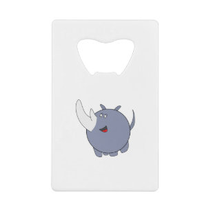 Cute Chubby Rhinoceros Kredietkaart Flessenopener