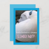 Cute Chubby White Sleeping Puppy Dog Slumber Party Kaart (Voorkant / Achterkant)