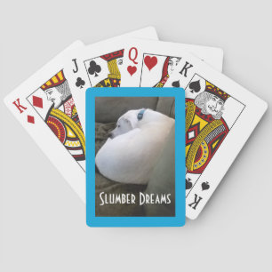 Cute Chubby White Sleeping Puppy Dog Slumber Party Pokerkaarten