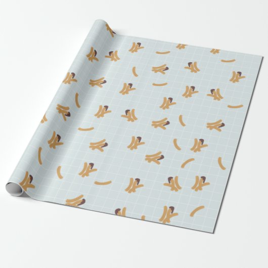 Cute Churros Wrapping Paper Cadeaupapier (Uitgerold)