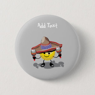 Cute Cinco De Mayo cartoon gepersonaliseerd Ronde Button 5,7 Cm