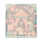 Cute Circus Animals Gepersonaliseerd Notitieblok (Voorkant)