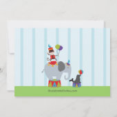 CUTE Circus Kids Birthday Party Invitation Kaart (Achterkant)