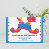 CUTE Circus Kids Birthday Party Invitation Kaart (Staand voorkant)