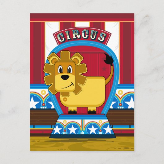 Cute Circus Lion Briefkaart (Voorkant)