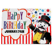 Cute Circus Ringmaster Cartoon Polar Beer Groot Cadeauzakje (Voorkant)