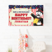 Cute Circus Ringmaster Cartoon Polar Beer Spandoek (Insitu)